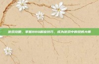 游戏攻略，掌握BBQ解说技巧，成为游戏中的烧烤大师
