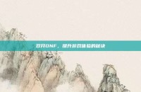 双开DNF，提升游戏体验的秘诀