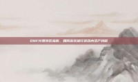 DNF付费转区指南，如何高效进行游戏内资产转移