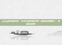 pubg游轮能开吗，PUBG游轮能开吗？别被幽灵船骗了，真相在这里！