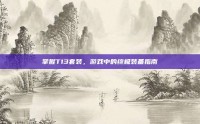 掌握T13套装，游戏中的终极装备指南