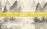 cod16换中文，COD16怎么调中文？三步搞定，别再满屏英文发愁了！