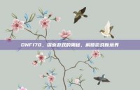 DNF178，探索游戏的奥秘，解锁游戏新境界