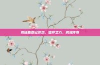 揭秘鹿鼎记游戏，信仰之力，成就传奇
