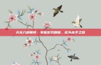 天龙八部师傅，掌握游戏精髓，成为高手之路