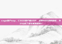 csgo猎户usp，CSGO猎户座USP，这把400块的破枪，凭什么成了老玩家的信仰？