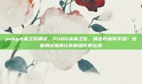 pubg未来之役调试，PUBG未来之役，调出职业哥手感！这套调试指南让你的操作更丝滑