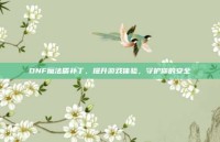DNF魔法盾补丁，提升游戏体验，守护你的安全