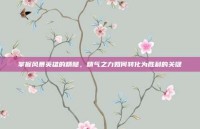 掌握风暴英雄的精髓，精气之力如何转化为胜利的关键