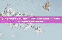 pubg不能比赛了吗，重磅！PUBG真的不能比赛了？真相揭秘，电竞霸主为何突然沉默？