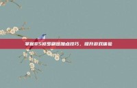 掌握85修罗刷图加点技巧，提升游戏体验