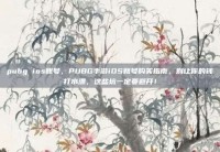 pubg ios账号，PUBG手游iOS账号购买指南，别让你的钱打水漂，这些坑一定要避开！