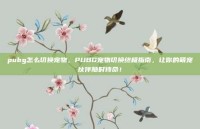 pubg怎么切换宠物，PUBG宠物切换终极指南，让你的萌宠伙伴随时待命！