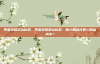王者荣耀武功比武，王者荣耀武功比武，谁才是峡谷第一武林高手？