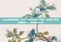pubg训练赛素材，PUBG训练赛素材大揭秘！职业选手不愿透露的细节，差距就在这里