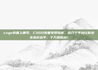 csgo装备上哪卖，CSGO装备变现指南，这几个平台让你安全高价出手，千万别踩坑！