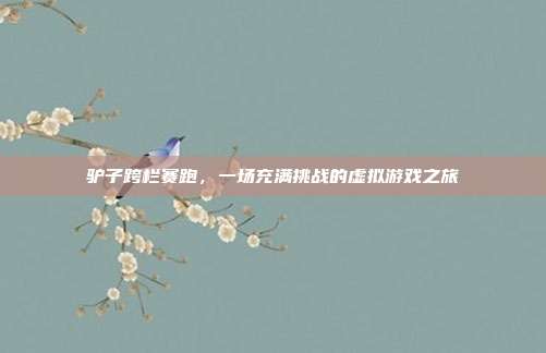 驴子跨栏赛跑,一场充满挑战的虚拟游戏之旅
