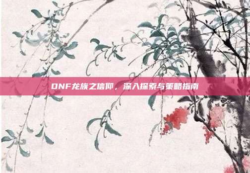 DNF龙族之信仰,深入探索与策略指南