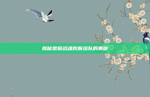 揭秘荣耀战魂跨服组队的奥秘