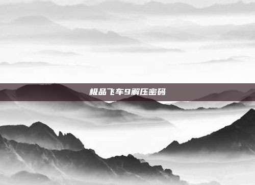 极品飞车9解压密码