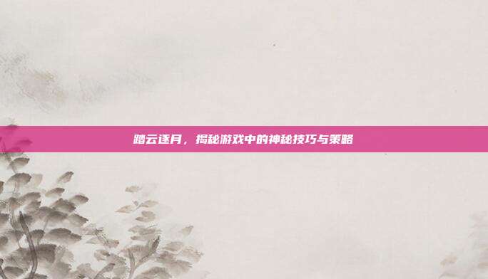 踏云逐月,揭秘游戏中的神秘技巧与策略