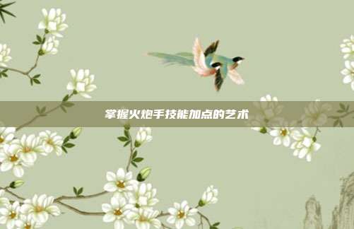 掌握火炮手技能加点的艺术
