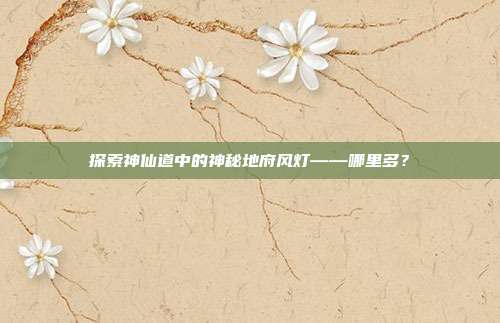 探索神仙道中的神秘地府风灯——哪里多?