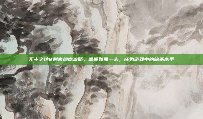 无主之地2刺客加点攻略,掌握致命一击,成为游戏中的暗杀高手