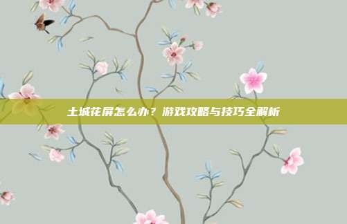 土城花屏怎么办?游戏攻略与技巧全解析