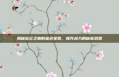 揭秘旋云之巅的金色宝珠,提升战力的秘密武器