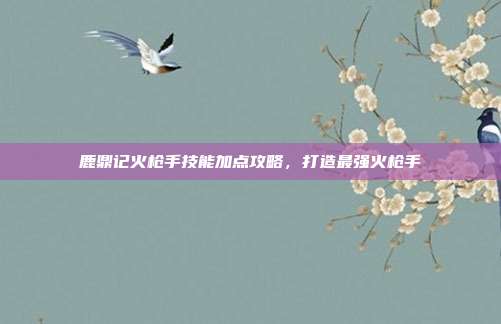 鹿鼎记火枪手技能加点攻略,打造最强火枪手