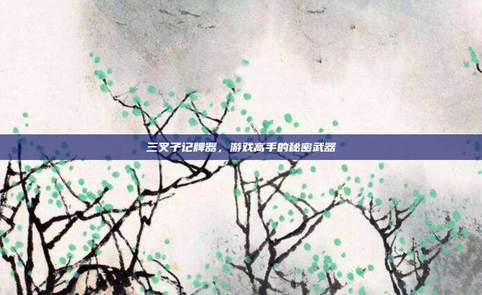 三叉子记牌器,游戏高手的秘密武器