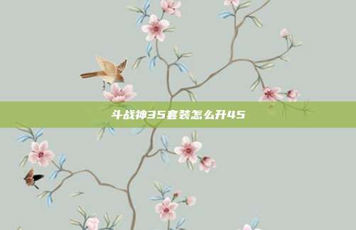 斗战神35套装怎么升45