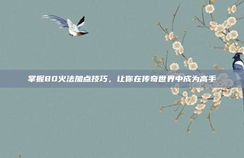 掌握80火法加点技巧,让你在传奇世界中成为高手