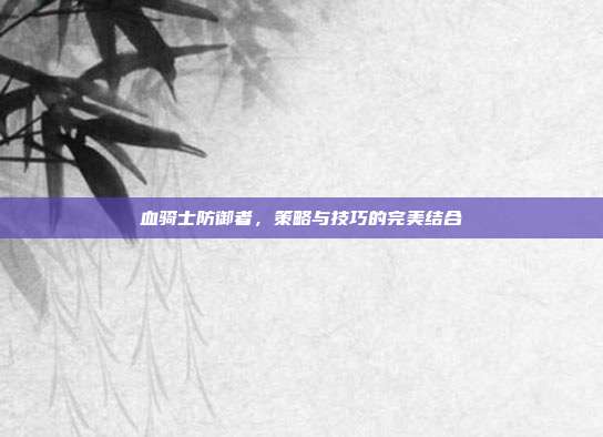 血骑士防御者,策略与技巧的完美结合