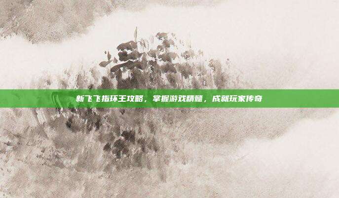 新飞飞指环王攻略,掌握游戏精髓,成就玩家传奇