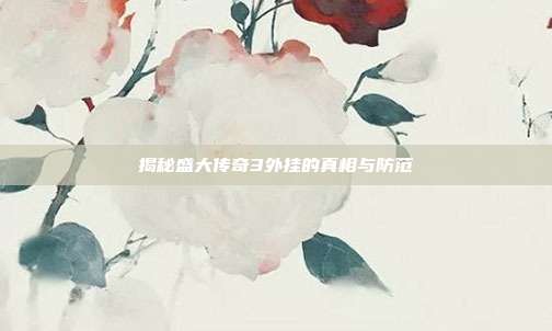 揭秘盛大传奇3外挂的真相与防范
