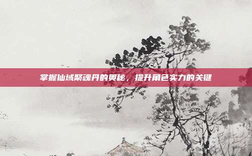 掌握仙域聚魂丹的奥秘,提升角色实力的关键