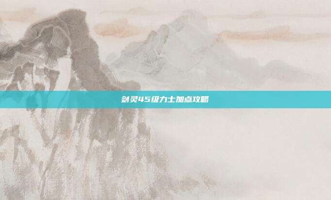 剑灵45级力士加点攻略
