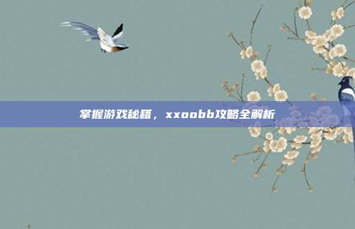 掌握游戏秘籍,xxoobb攻略全解析
