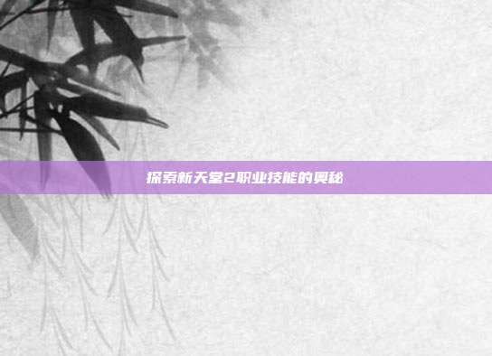 探索新天堂2职业技能的奥秘