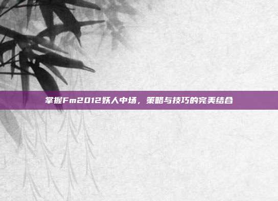 掌握Fm2012妖人中场,策略与技巧的完美结合