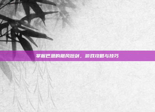 掌握巴恩的飓风短剑,游戏攻略与技巧