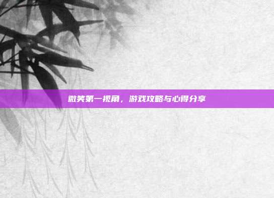 微笑第一视角,游戏攻略与心得分享