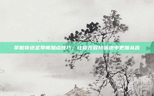 掌握奇迹圣导师加点技巧,让你在冒险旅途中更加从容