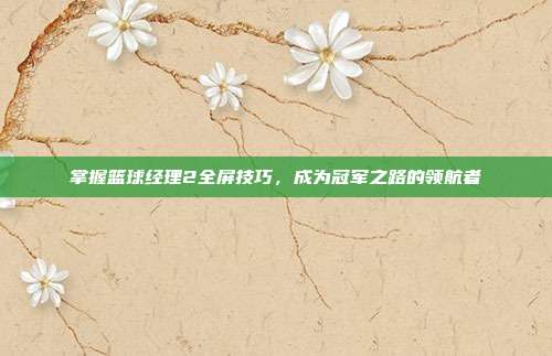 掌握篮球经理2全屏技巧,成为冠军之路的领航者