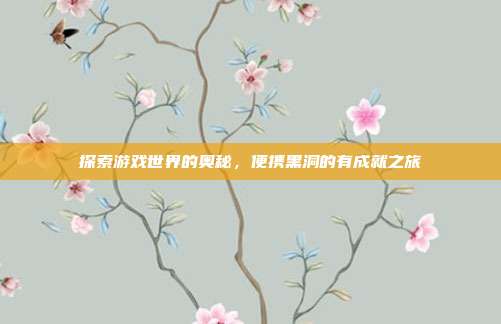 探索游戏世界的奥秘,便携黑洞的有成就之旅