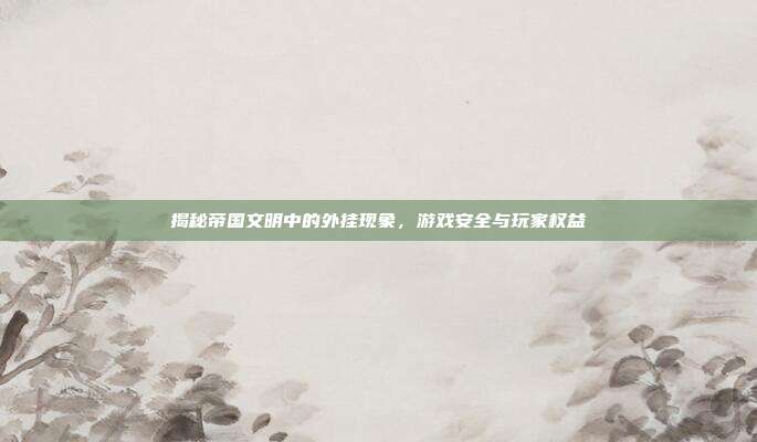 揭秘帝国文明中的外挂现象,游戏安全与玩家权益