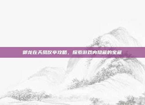 御龙在天凤仪亭攻略,探索游戏内隐藏的宝藏