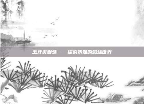 玉牙页岩蛛——探索未知的蜘蛛世界